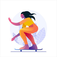 Skateboard girl silhouette
