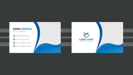 Set of modern business card print templates. Personal visiting card with company. Vector illustrator
