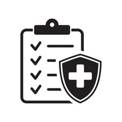 Medical insurance icon on white background. Vector illustration.