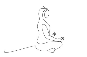 yoga woman sitting hinduism lifestyle minimal line art