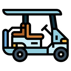 golf cart filled outline icon style