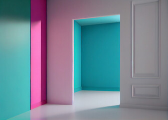 Colorful empty space with all perspectives