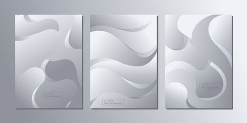 Modern silver wave abstract cover design