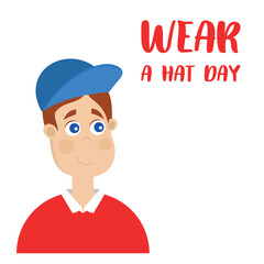 Wear A Hat Day. Design suitable for greeting card poster and banner