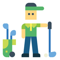 golf player flat icon style