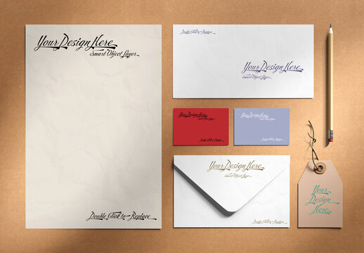 Customisable mock up of a paper stationery