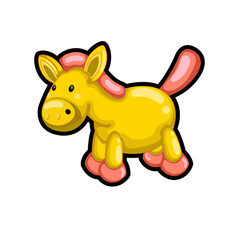 Cartoon Donkey , Horse ,Mule or hinny baloon shaped toy vector illustration icon