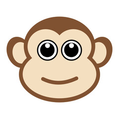 Cute Monkey Face Isolated on White Background Stock Vector illustration clip art