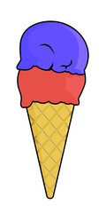 Ice cream blueberry and strawberry vector illustration