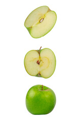 Fresh green apple isolated on white background