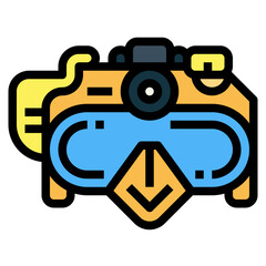 camera mask filled outline icon style