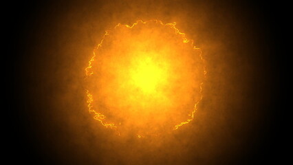 Sun glow with electric gradient background. 2D layout illustration