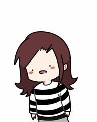 Young little girl with hair