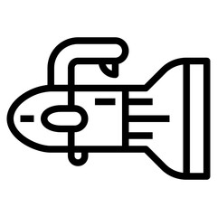 scooter diving line icon style