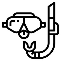 snorkel line icon style