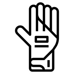 scuba gloves line icon style