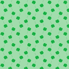 Scattered green shamrocks. Abstract background best for St Patrick's Day design. 