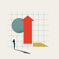 Career growth and ambition vector concept. Symbol of motivation, goals, challenge, opportunity. Minimal illustration