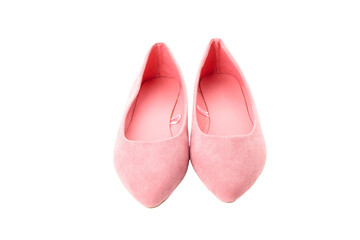 Concept of female shoes - female shoes on white background