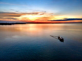 Fishermen's fishing boats are anchored at the wharf in Ben Nom village, Phu Cuong commune, Dinh...