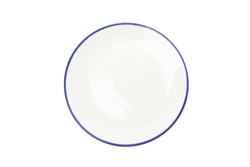 Single empty plate isolated on white background