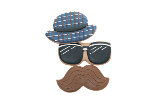 Happy Father's day, cookies for Father's day, isolated on white background