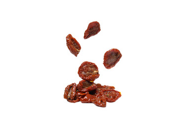 Concept of tasty food - delicious dried tomato, isolated on white background