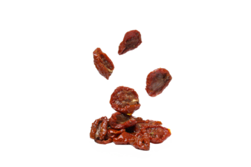 Concept of tasty food - delicious dried tomato, isolated on white background