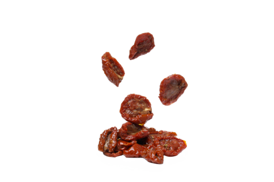 Concept of tasty food - delicious dried tomato, isolated on white background