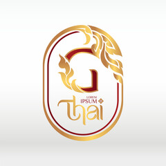 Fototapeta premium concept of letter G, logotype design Thai art style 