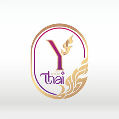 concept of  letter Y, logotype design  Thai art style 