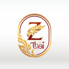 concept of  letter Z, logotype design  Thai art style 