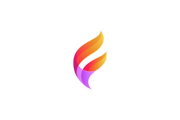 F Fire modern logo design