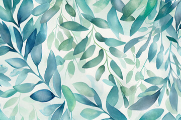 Fototapeta na wymiar Botanical watercolor wallpaper pattern. generative ai 