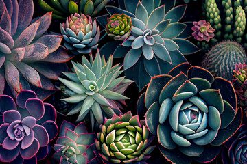 succulent plants background. generative ai