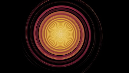 Circular orange color radio wave background. 2D layout illustration