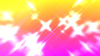 White glow glittering in gradient yellow and pink background. 2D layout illustration