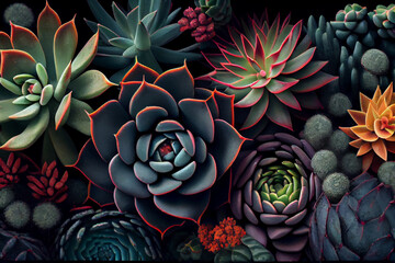 succulent plants background. generative ai