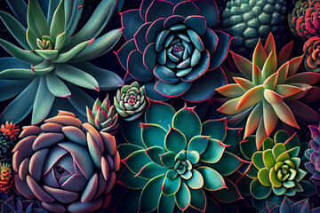 succulent plants background. generative ai