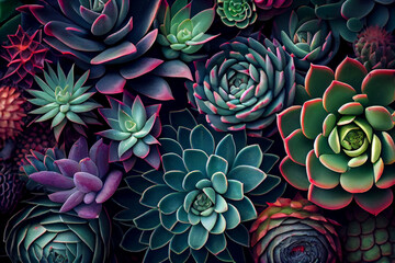 succulent plants background. generative ai