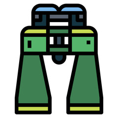 binoculars filled outline icon style