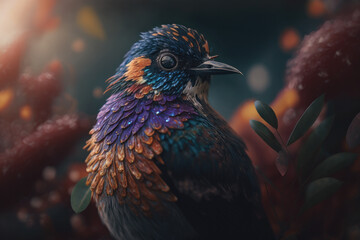 Obraz premium bird of paradise created with Generative AI technology