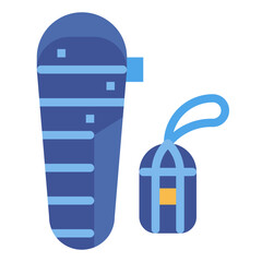 sleeping bag flat icon style