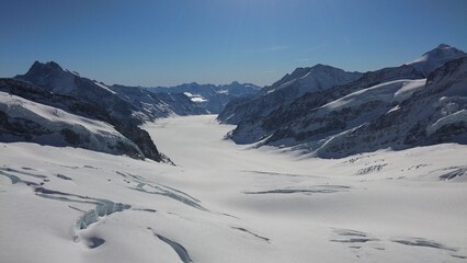 Fototapeta na wymiar Aletsch is the largest glacier in the Alps