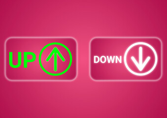Illustration of Up and Down button on a pink background
