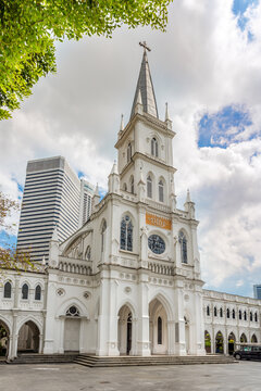 View at the Wedding Chijmes Hall in the streets of Singapore