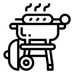 camping stove line icon style