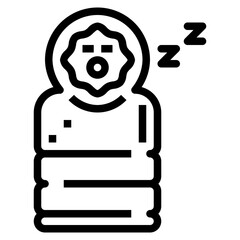 sleeping bag line icon style