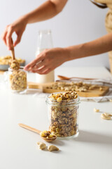 Photo of uncooked food for breakfast - muesli