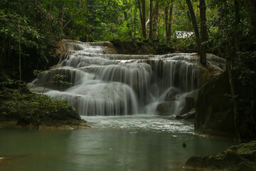 Fototapeta na wymiar Waterfall in the forest of Thailand